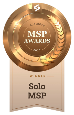 BVTech LLC - 1st Place Solo MSP of the Year Award 2023 by SuperOps MSP Awards — Jordan Polasek BVTech LLC
