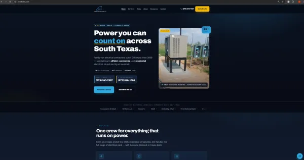 SCI Electrical Services website rebuilt by BVTech LLC — modern mobile-responsive design on Cloudflare — Jordan Polasek BVTech LLC